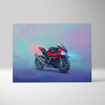 BMW S1000RR Inspired Canvas Art, Superbike Poster and Modern Motorcycle Decor