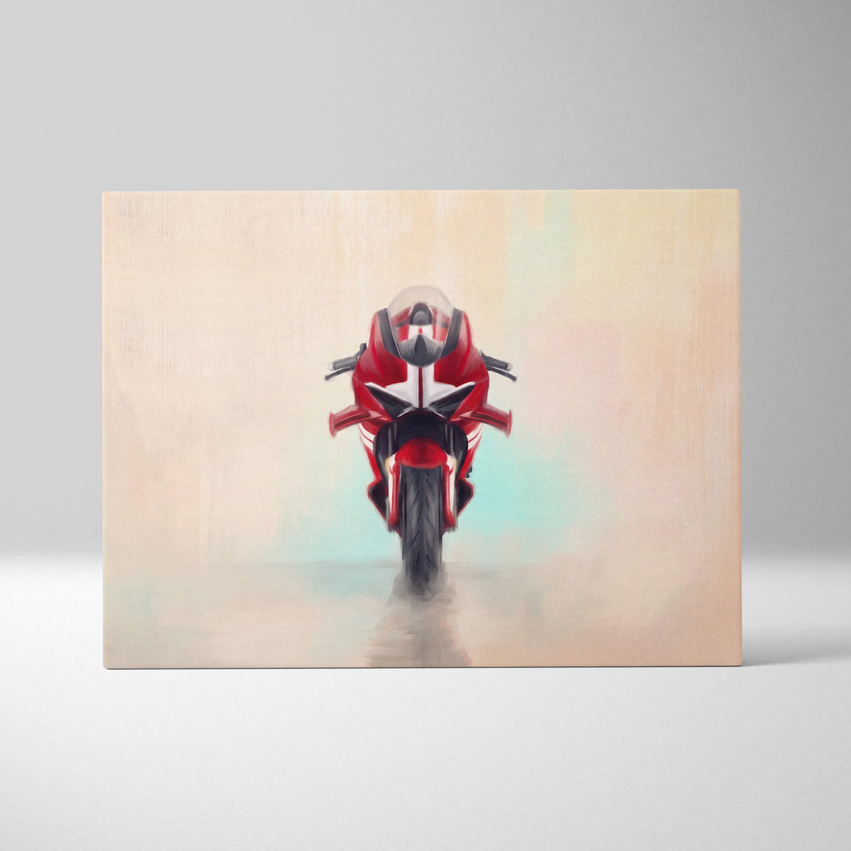 Red and black ducati panigale inspired racing motorcycle canvas art for superbike racing enthusiasts gift