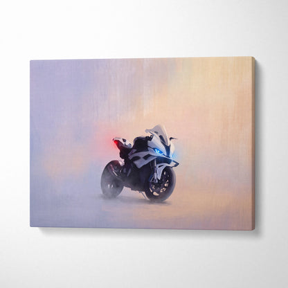 BMW S1000RR Inspired Sport Bike Wall Art, Canvas Art & Track Superbike Decor