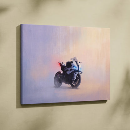 BMW S1000RR Inspired Sport Bike Wall Art, Canvas Art & Track Superbike Decor