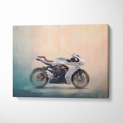 MV Agusta Superveloce Inspired Supersport Wall Art, Italian Superbike Canvas & Garage Poster