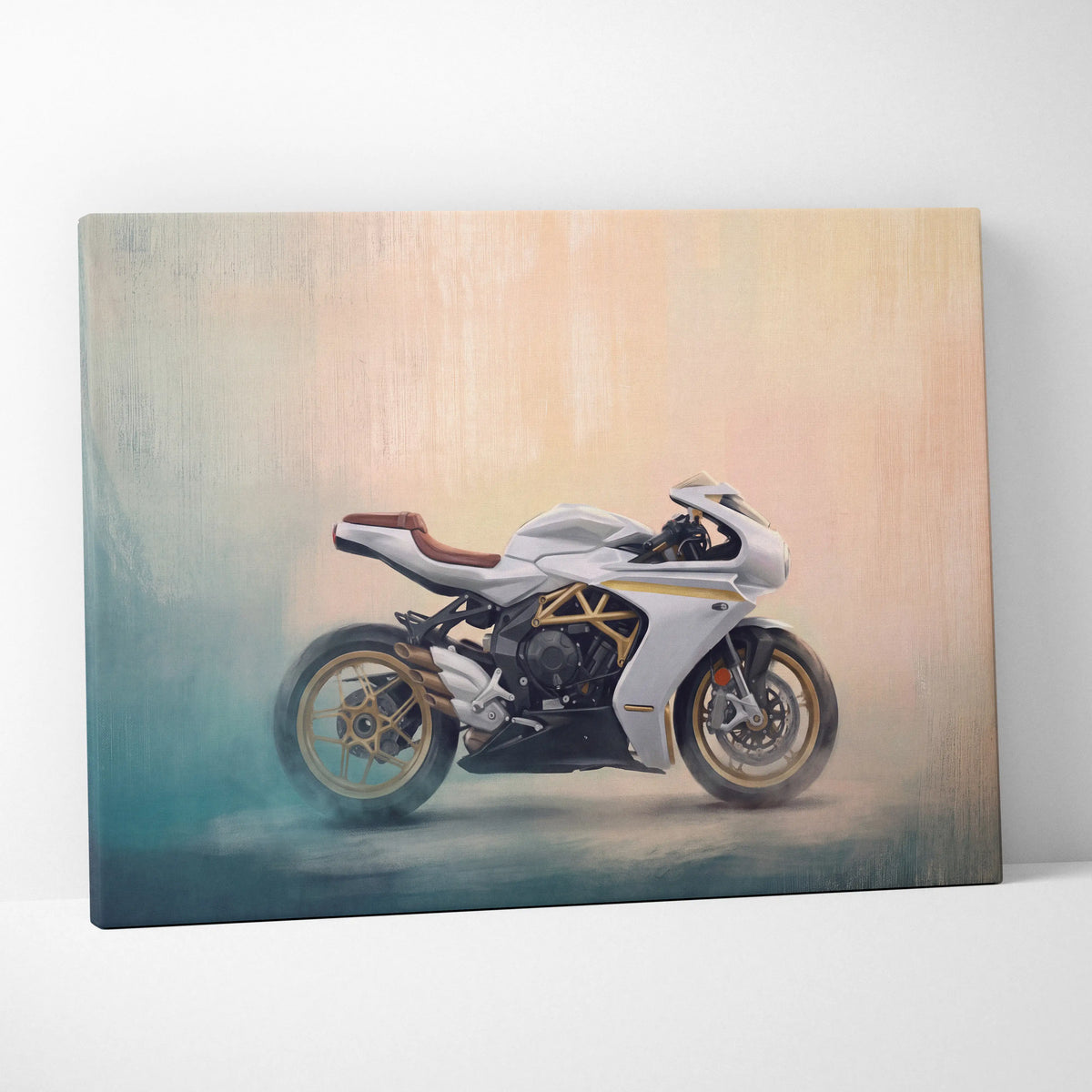 MV Agusta Superveloce Inspired Supersport Wall Art, Italian Superbike Canvas & Garage Poster