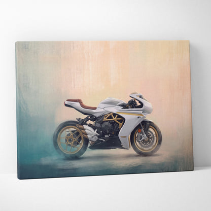 MV Agusta Superveloce Inspired Supersport Wall Art, Italian Superbike Canvas & Garage Poster