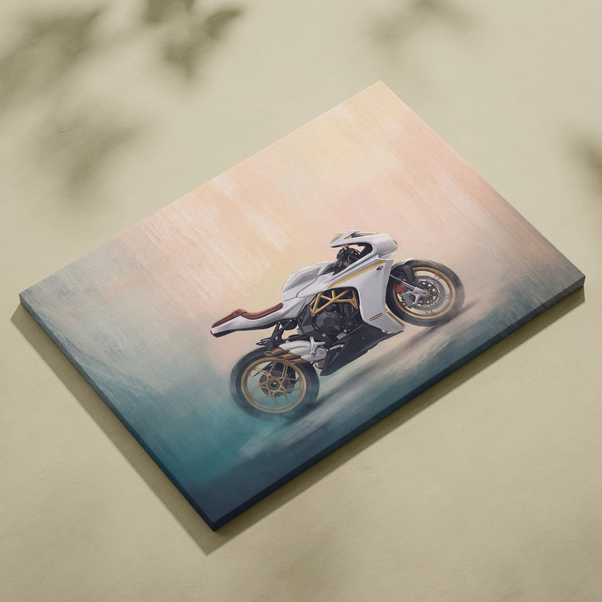 MV Agusta Superveloce Inspired Supersport Wall Art, Italian Superbike Canvas & Garage Poster