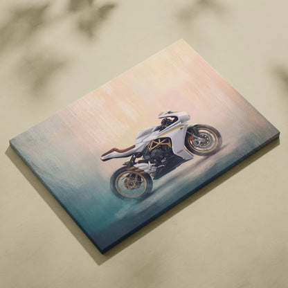 MV Agusta Superveloce Inspired Supersport Wall Art, Italian Superbike Canvas & Garage Poster
