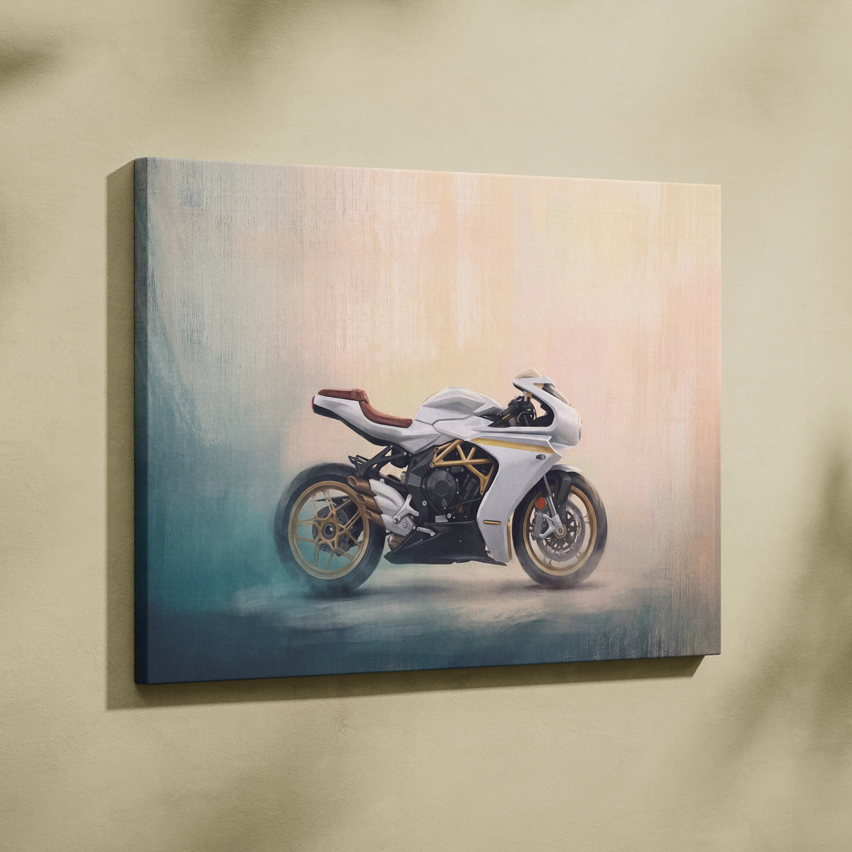 MV Agusta Superveloce Inspired Supersport Wall Art, Italian Superbike Canvas & Garage Poster