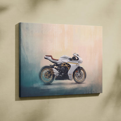 MV Agusta Superveloce Inspired Supersport Wall Art, Italian Superbike Canvas & Garage Poster