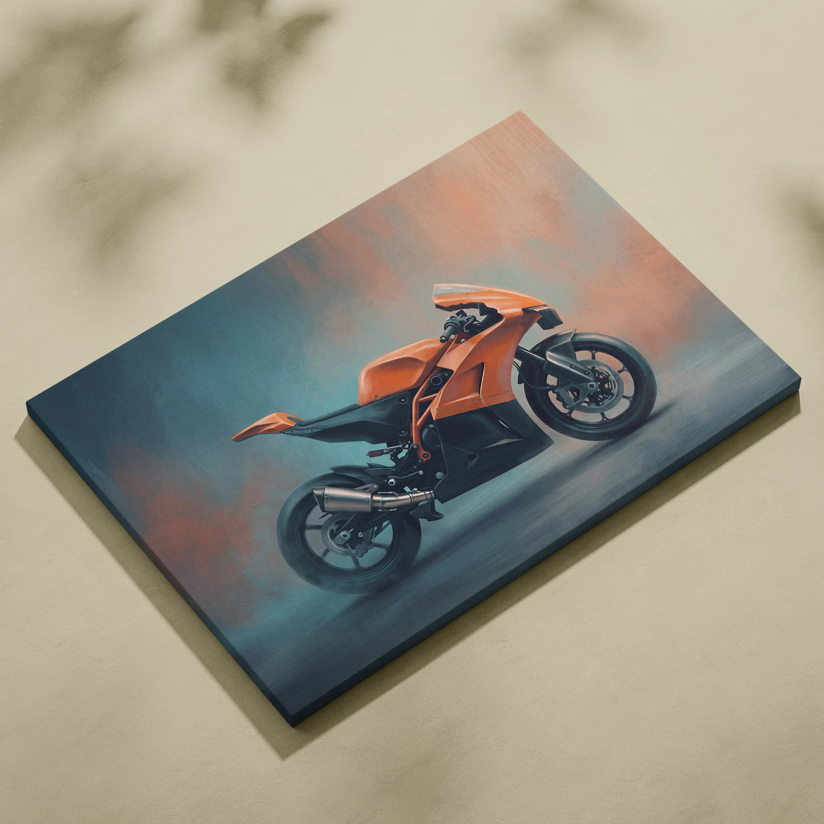 KTM RC8 Inspired Sport Bike Wall Art, Racing Canvas Art & Superbike Garage Print