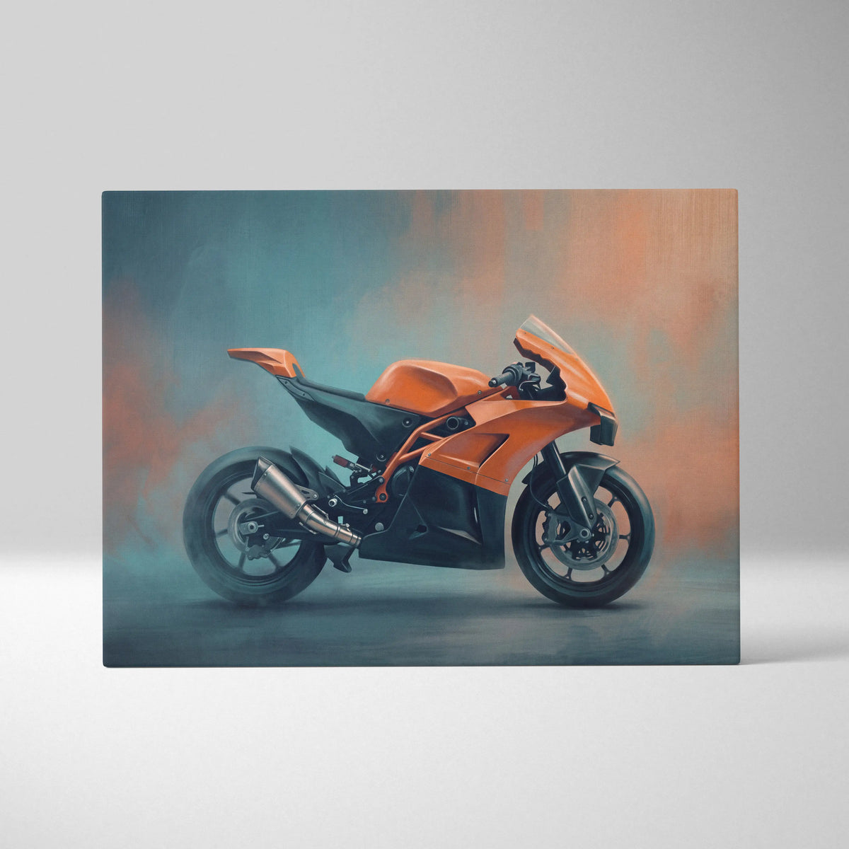 KTM RC8 Inspired Sport Bike Wall Art, Racing Canvas Art & Superbike Garage Print