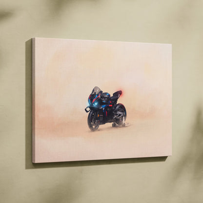 BMW M1000RR Inspired Motorcycle Wall Art, Carbon Track Machine Print and Garage Decor