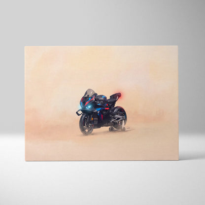 BMW M1000RR Inspired Motorcycle Wall Art, Carbon Track Machine Print and Garage Decor