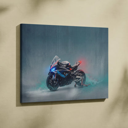 BMW M1000RR Inspired Canvas Art, Supersport Wall Art & Racing Enthusiast Decor