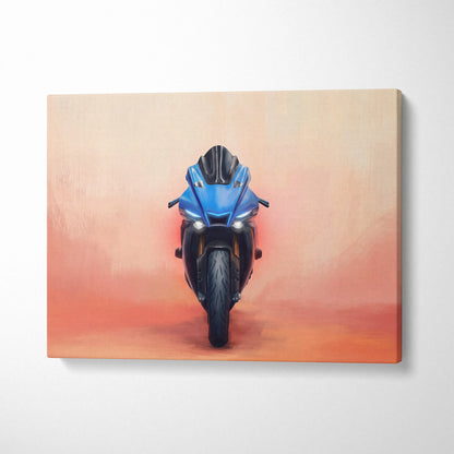 Yamaha R1 Inspired Canvas Art, Motorcycle Wall Art, Track Superbike & Garage Poster Print