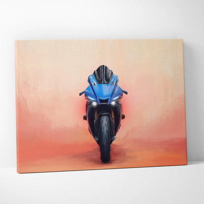 Yamaha R1 Inspired Canvas Art, Motorcycle Wall Art, Track Superbike & Garage Poster Print