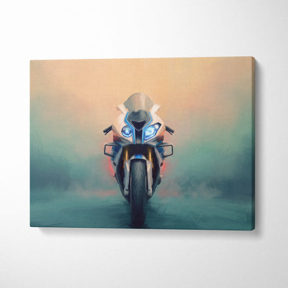 BMW S1000RR Inspired Supersport Wall Art, Superbike Canvas Print & Garage Decor