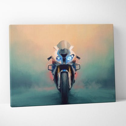 BMW S1000RR Inspired Supersport Wall Art, Superbike Canvas Print & Garage Decor