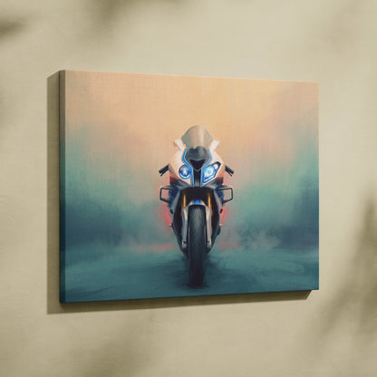 BMW S1000RR Inspired Supersport Wall Art, Superbike Canvas Print & Garage Decor