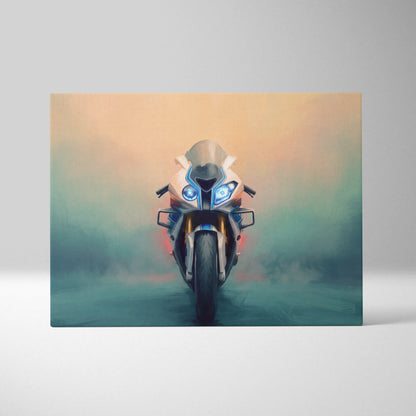 BMW S1000RR Inspired Supersport Wall Art, Superbike Canvas Print & Garage Decor