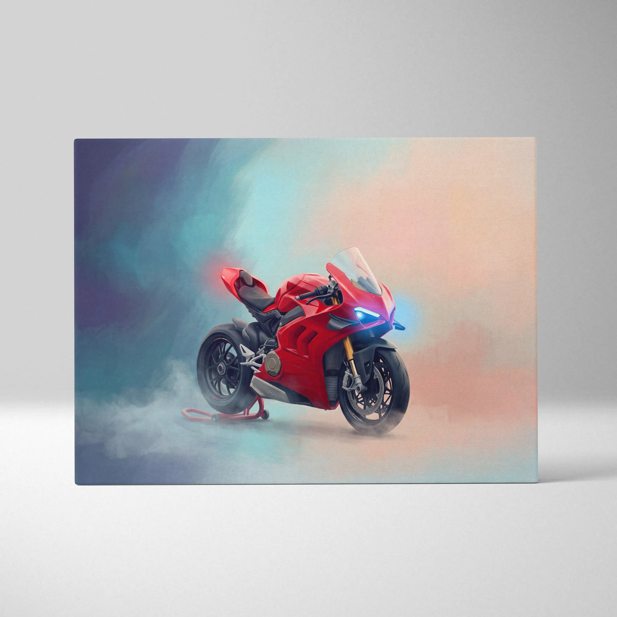Ducati Panigale V4S Inspired Motorcycle Wall Art, Supersport Canvas Print & Racing Enthusiast Decor