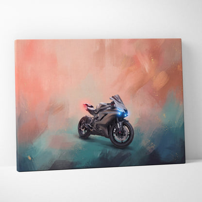 Yamaha R6 Inspired Sport Bike Wall Art, Canvas Art, Track Racing Decor & Garage Print