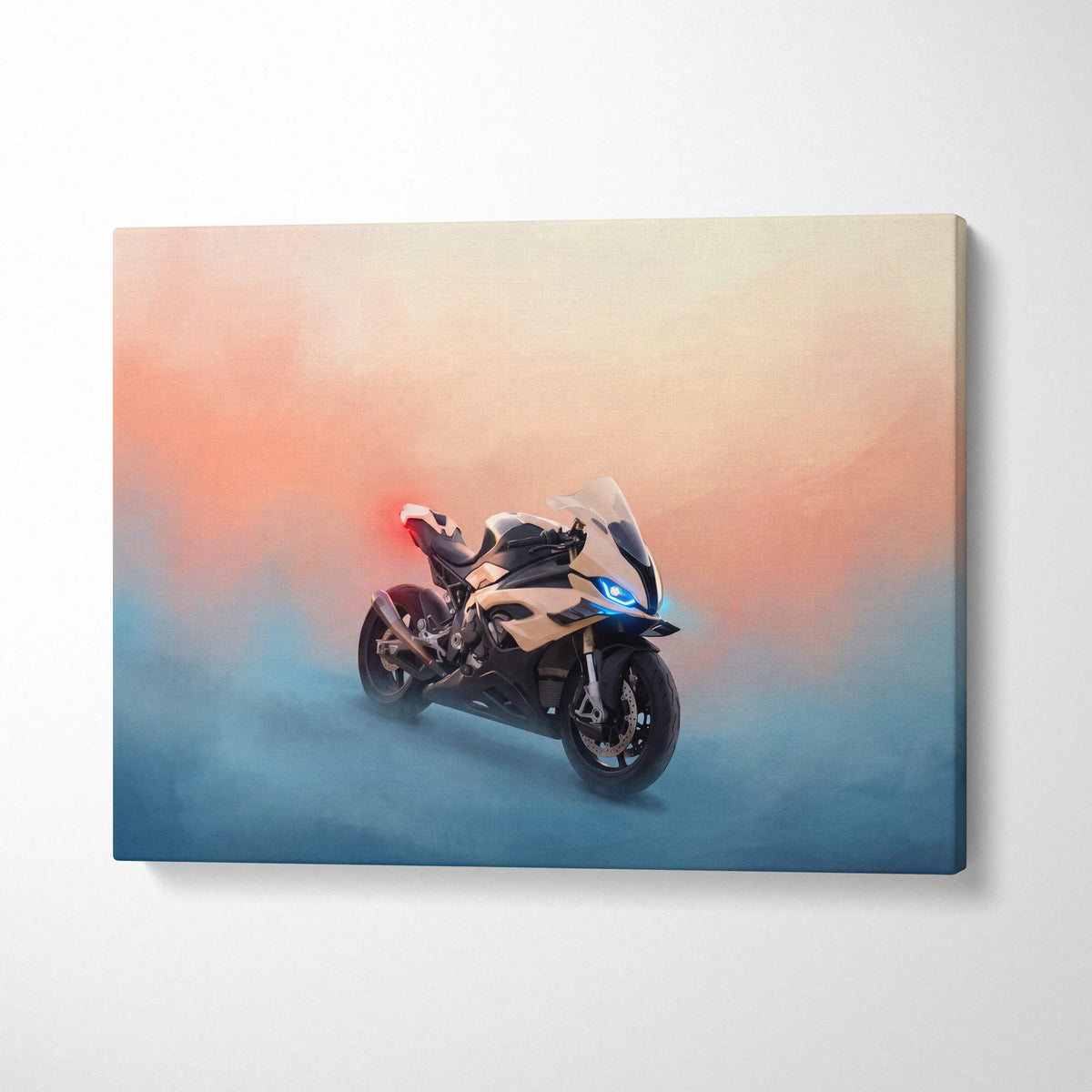 BMW S1000RR Inspired Motorcycle Wall Art, Superbike Canvas Art & Home Decor