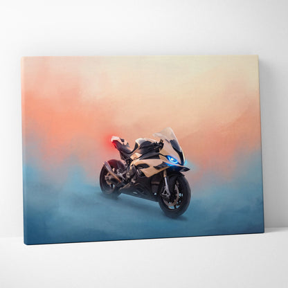 BMW S1000RR Inspired Motorcycle Wall Art, Superbike Canvas Art & Home Decor