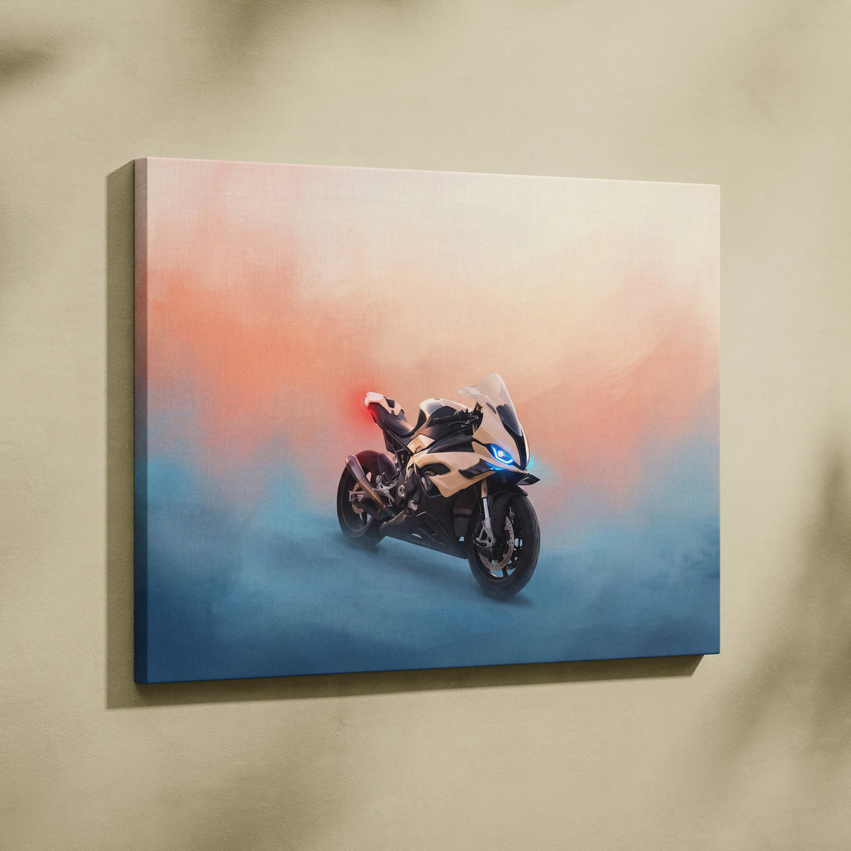 BMW S1000RR Inspired Motorcycle Wall Art, Superbike Canvas Art & Home Decor