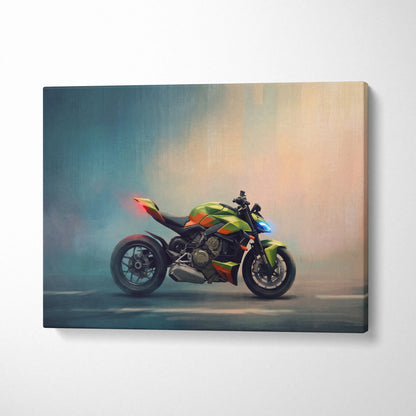 Ducati Streetfighter Inspired Naked Bike Canvas Art, Streetfighter Wall Art & Garage Decor