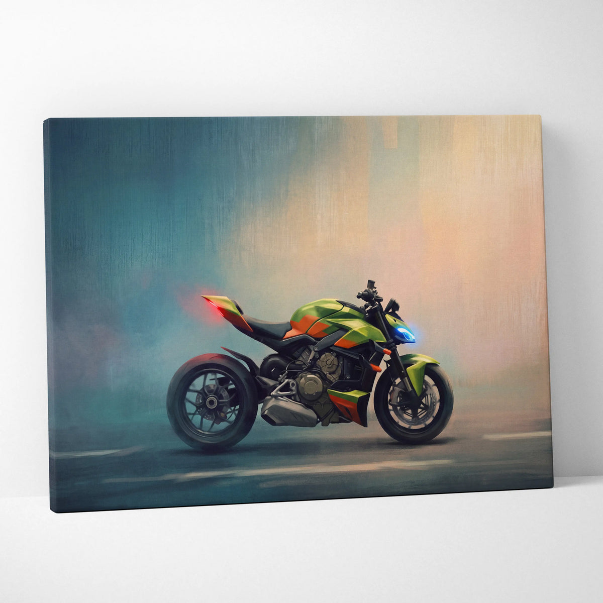 Ducati Streetfighter Inspired Naked Bike Canvas Art, Streetfighter Wall Art & Garage Decor