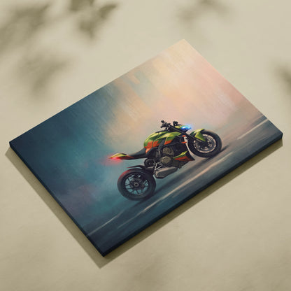 Ducati Streetfighter Inspired Naked Bike Canvas Art, Streetfighter Wall Art & Garage Decor