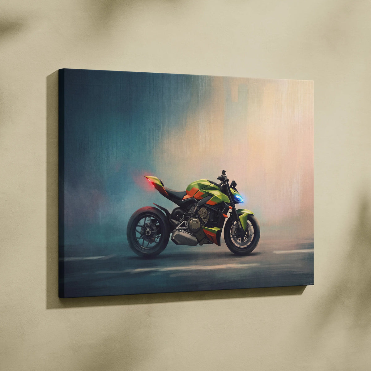 Ducati Streetfighter Inspired Naked Bike Canvas Art, Streetfighter Wall Art & Garage Decor