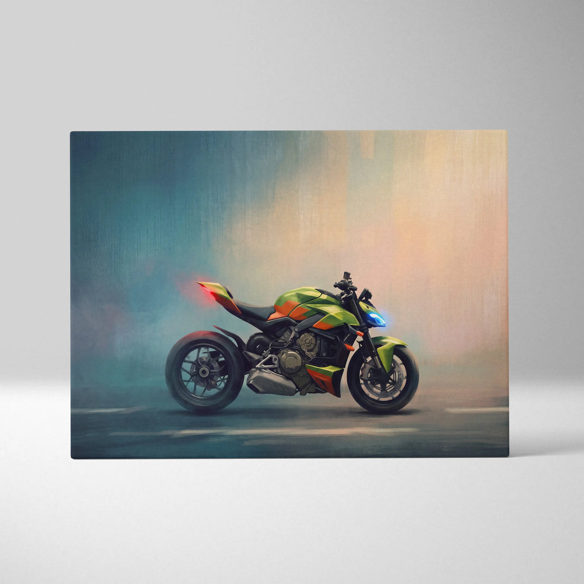 Ducati Streetfighter Inspired Naked Bike Canvas Art, Streetfighter Wall Art & Garage Decor