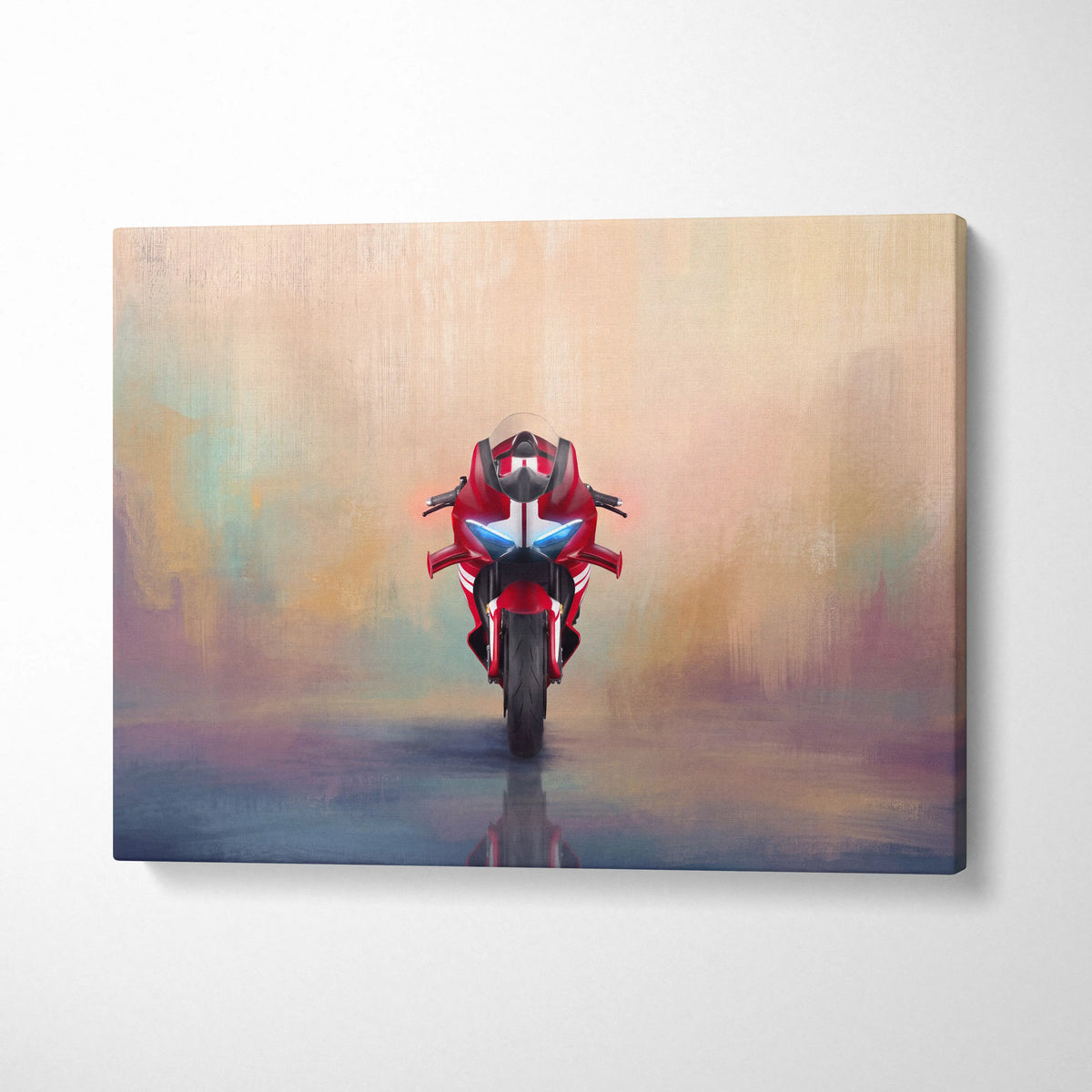 Ducati Panigale V4 Inspired Supersport Wall Art, Italian Superbike Canvas Print & Racing Poster