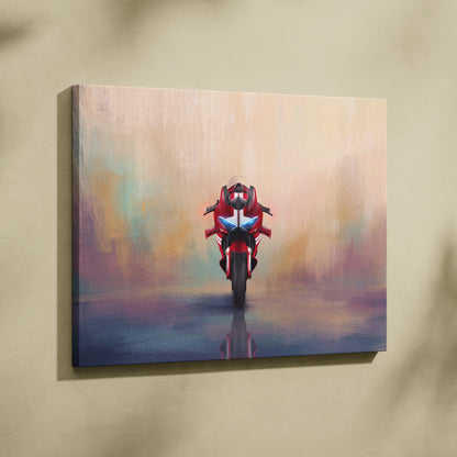 Ducati Panigale V4 Inspired Supersport Wall Art, Italian Superbike Canvas Print & Racing Poster