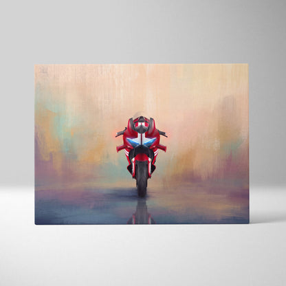 Ducati Panigale V4 Inspired Supersport Wall Art, Italian Superbike Canvas Print & Racing Poster