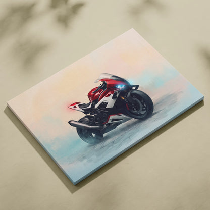 BMW S1000RR Inspired Sport Bike Wall Art, Motorsport Racing Print and Rider Gift
