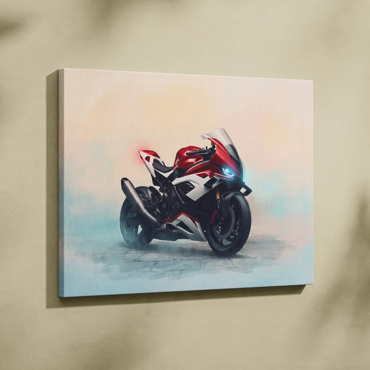 BMW S1000RR Inspired Sport Bike Wall Art, Motorsport Racing Print and Rider Gift
