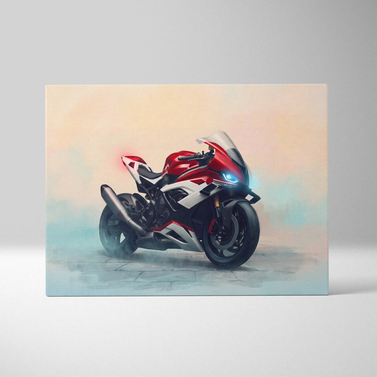 BMW S1000RR Inspired Sport Bike Wall Art, Motorsport Racing Print and Rider Gift