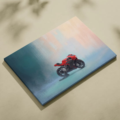 MV Agusta Superveloce Inspired Motorcycle Wall Art, Retro Canvas Print & Classic Cafe Racer Decor
