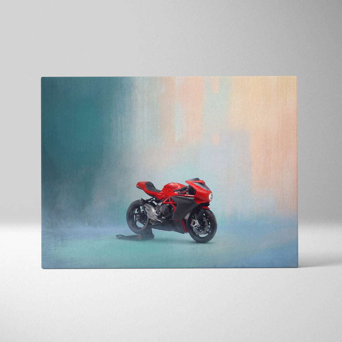 MV Agusta Superveloce Inspired Motorcycle Wall Art, Retro Canvas Print & Classic Cafe Racer Decor