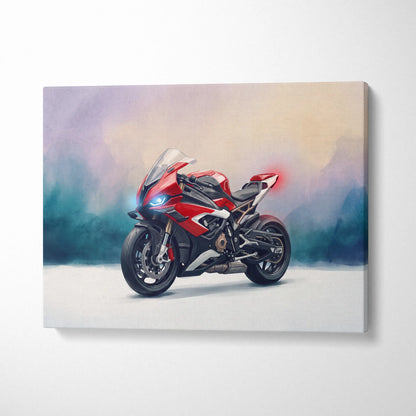 BMW S1000RR Inspired Supersport Wall Art, Superbike Canvas Print & Racing Home Decor