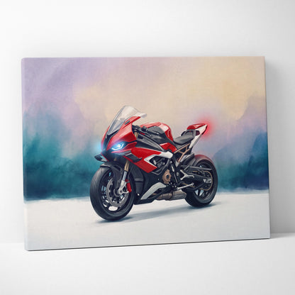 BMW S1000RR Inspired Supersport Wall Art, Superbike Canvas Print & Racing Home Decor