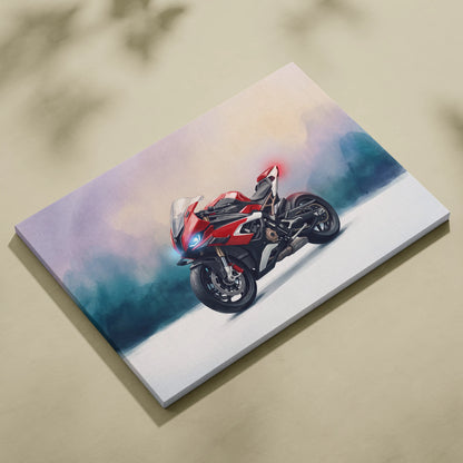 BMW S1000RR Inspired Supersport Wall Art, Superbike Canvas Print & Racing Home Decor