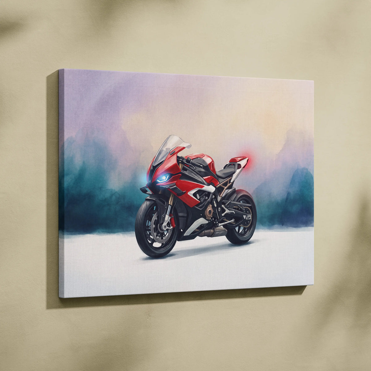 BMW S1000RR Inspired Supersport Wall Art, Superbike Canvas Print & Racing Home Decor