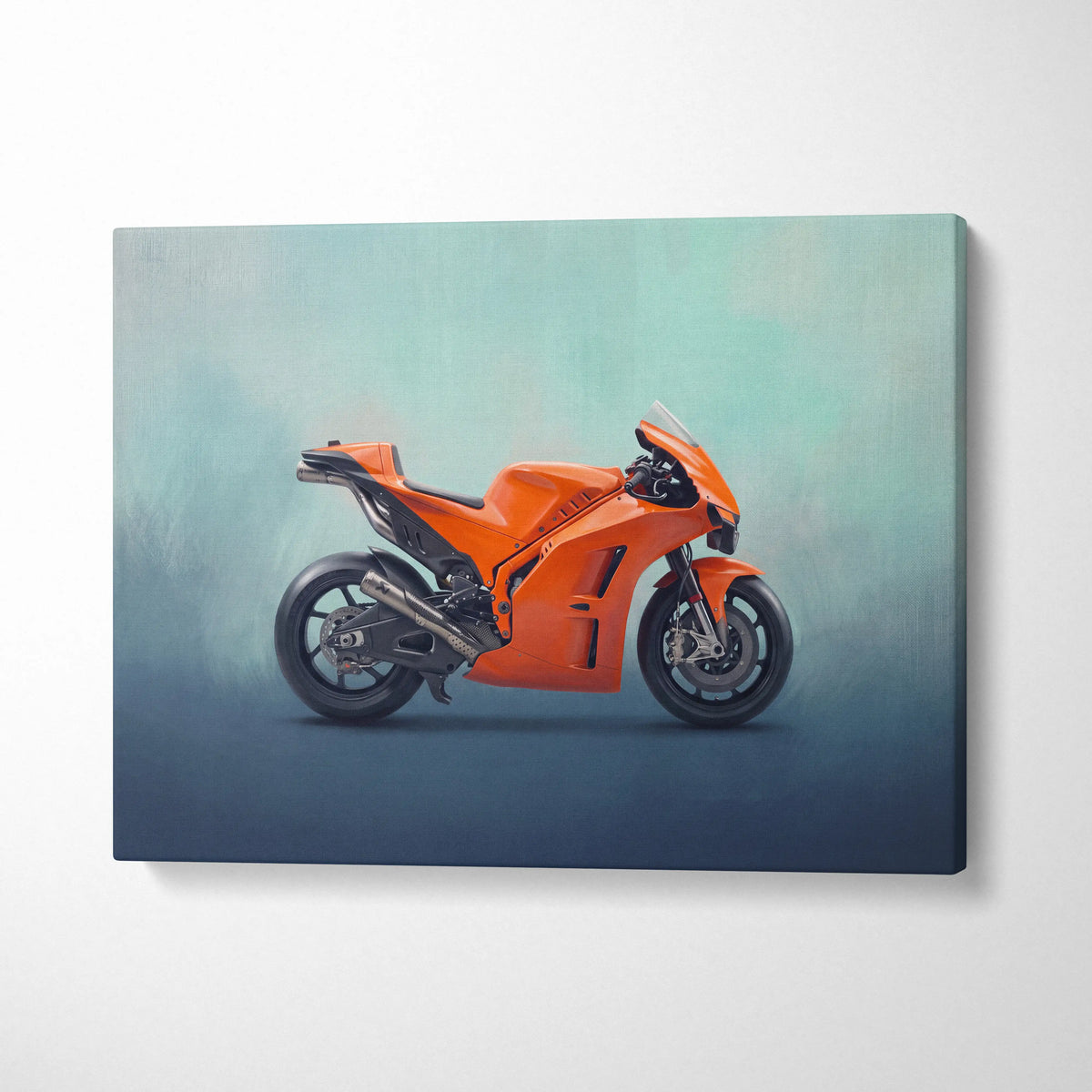 KTM RC 8C Inspired Canvas Art, Motorcycle Wall Art & Supersport Garage Poster Print