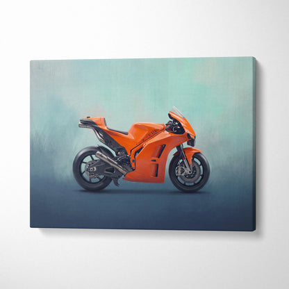 KTM RC 8C Inspired Canvas Art, Motorcycle Wall Art & Supersport Garage Poster Print