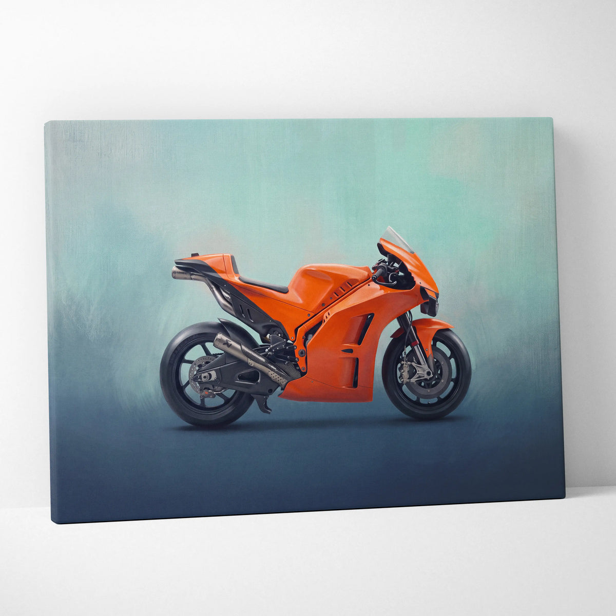 KTM RC 8C Inspired Canvas Art, Motorcycle Wall Art & Supersport Garage Poster Print