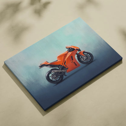 KTM RC 8C Inspired Canvas Art, Motorcycle Wall Art & Supersport Garage Poster Print