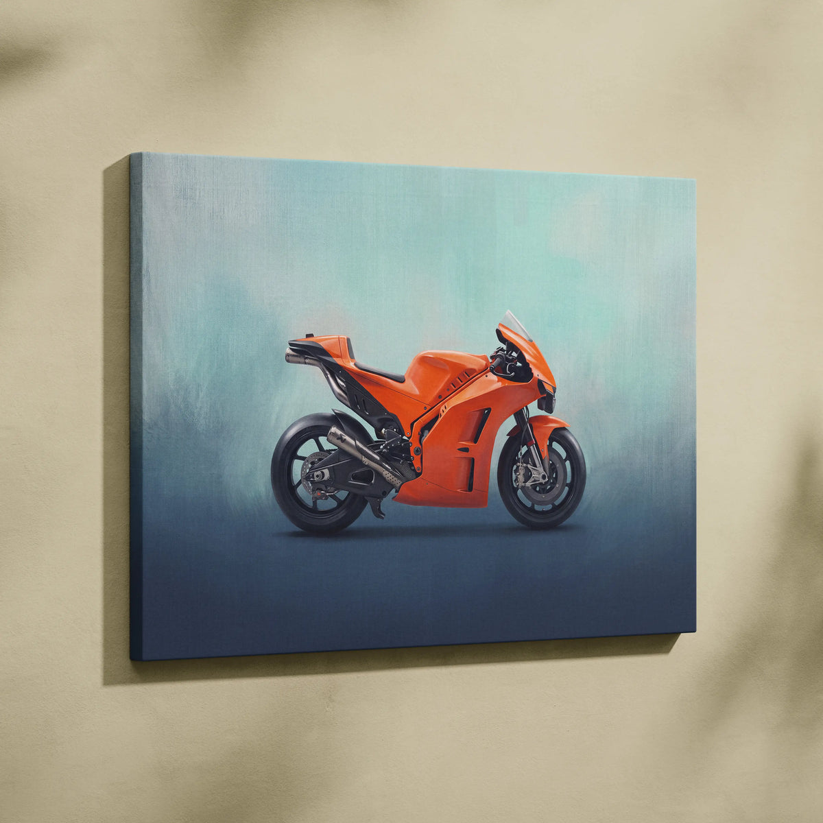 KTM RC 8C Inspired Canvas Art, Motorcycle Wall Art & Supersport Garage Poster Print