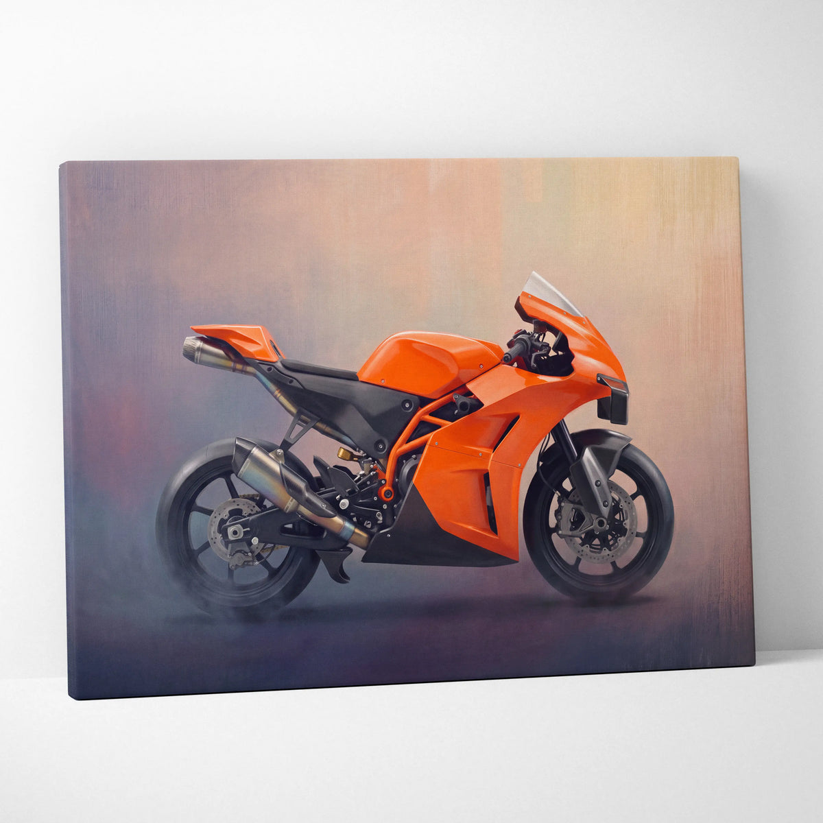 KTM RC 8C Inspired Sport Bike Wall Art, Track Racing Canvas Print & Superbike Decor